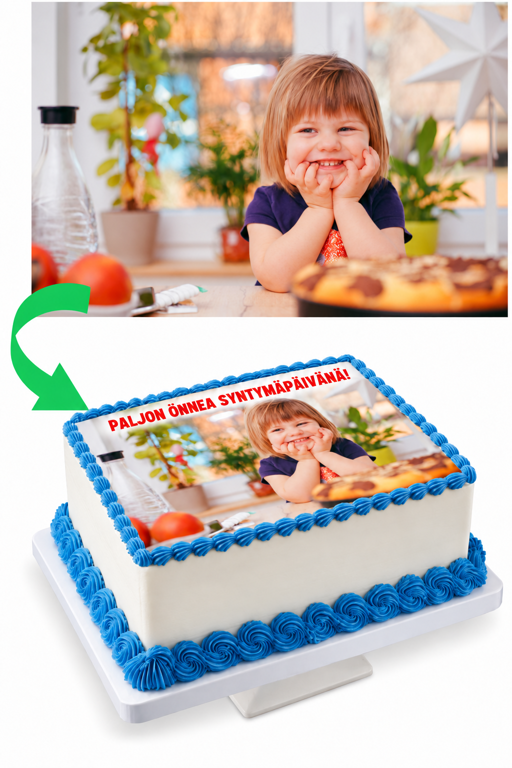 Kakkukuva sokeripaperille